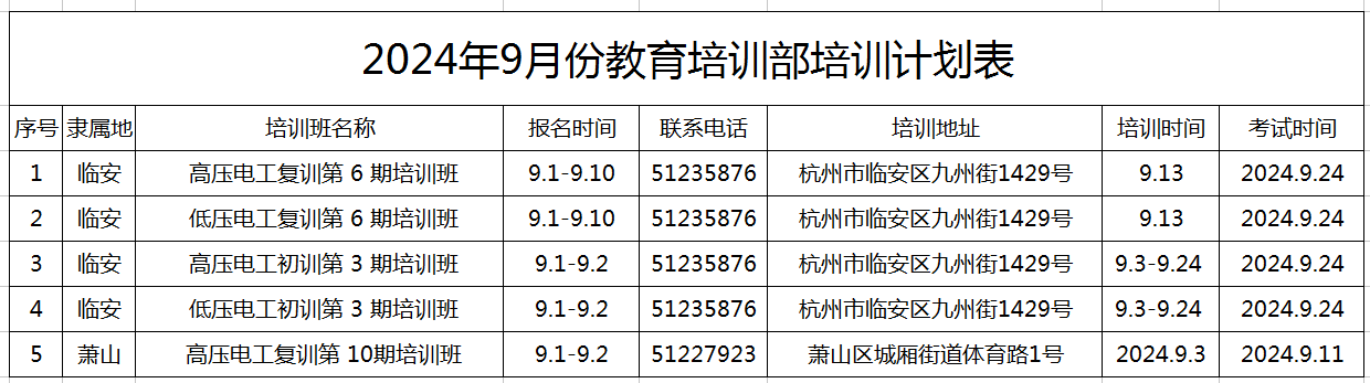 杭州市电力行业协会2024年9月份教育培训部培训计划表.png